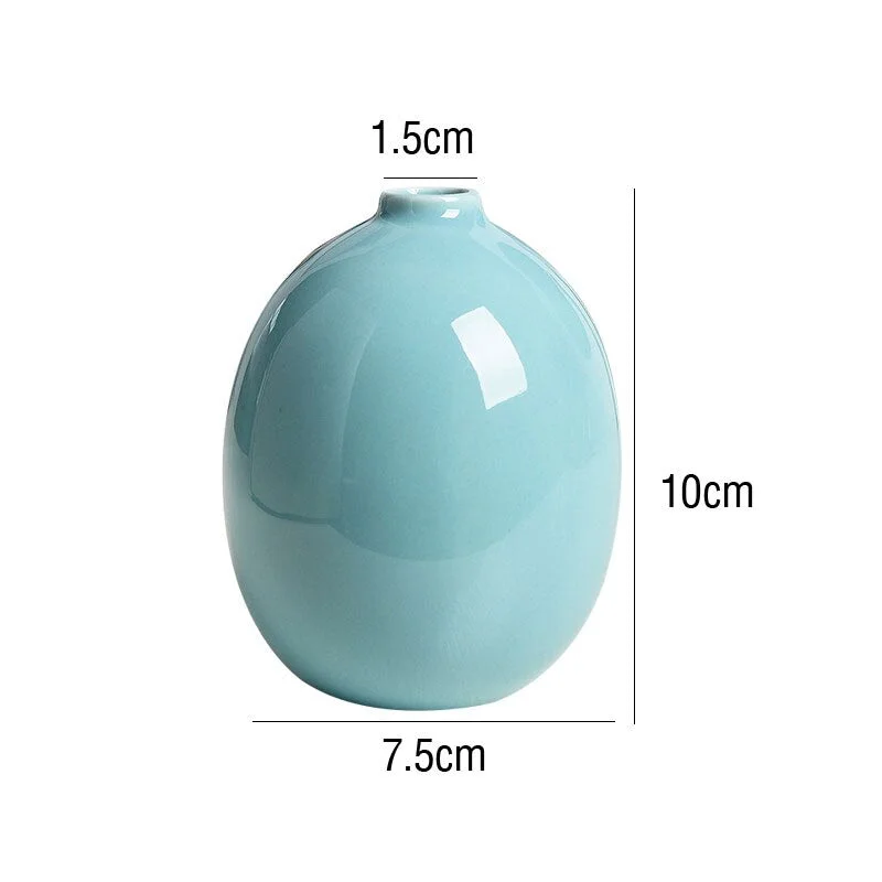 Ceramic Vase Mini Ornaments Simple Nordic Style Living Room Flower Arrangement Floral Bedroom Dried Flower Decorations