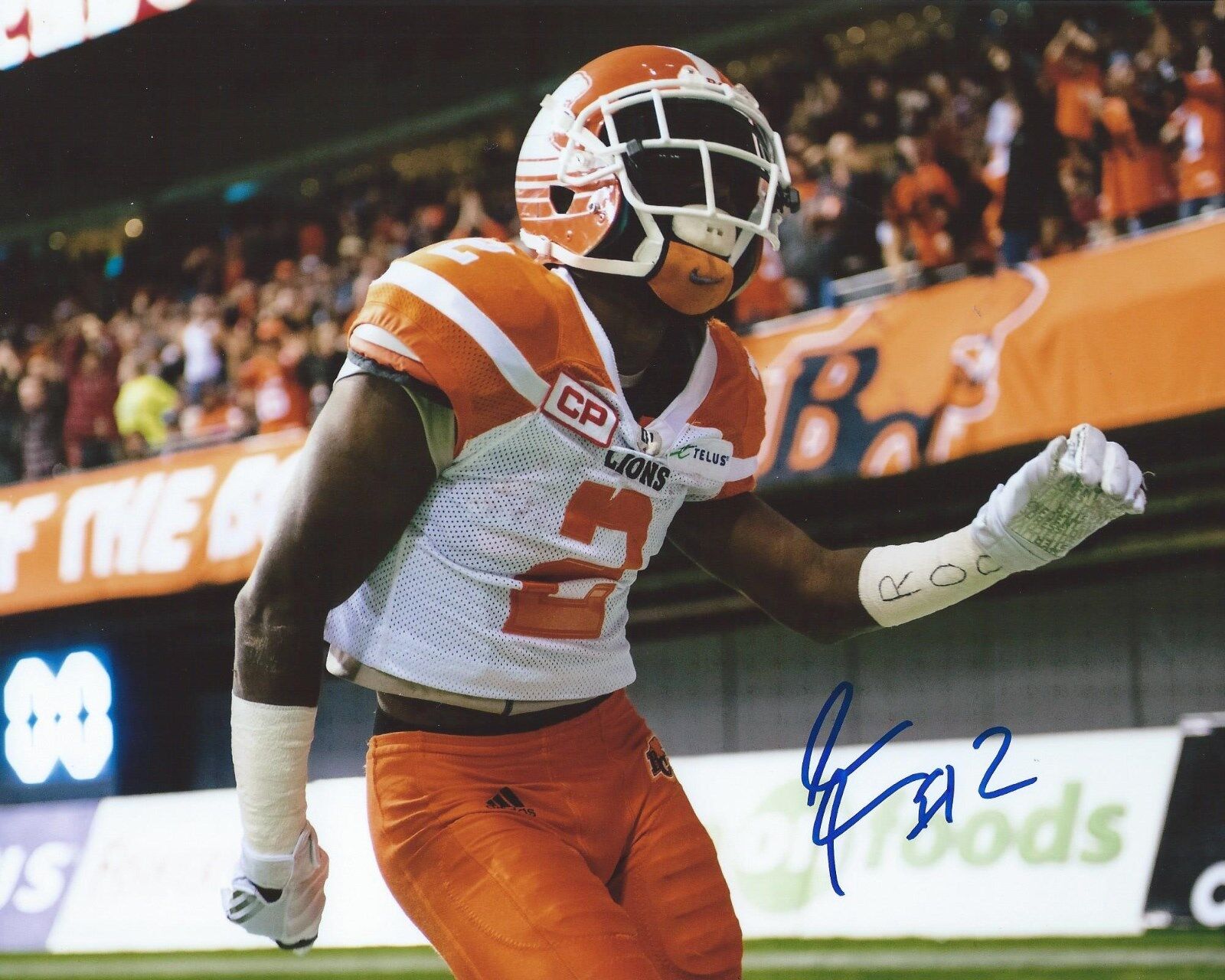 Chris Rainey Signed 8x10 Photo Poster painting BC Lions Autographed COA D