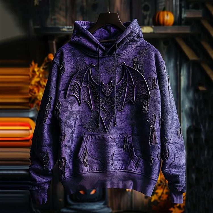 Comstylish Gothic Dark Bat Halloween Prints Hoodie