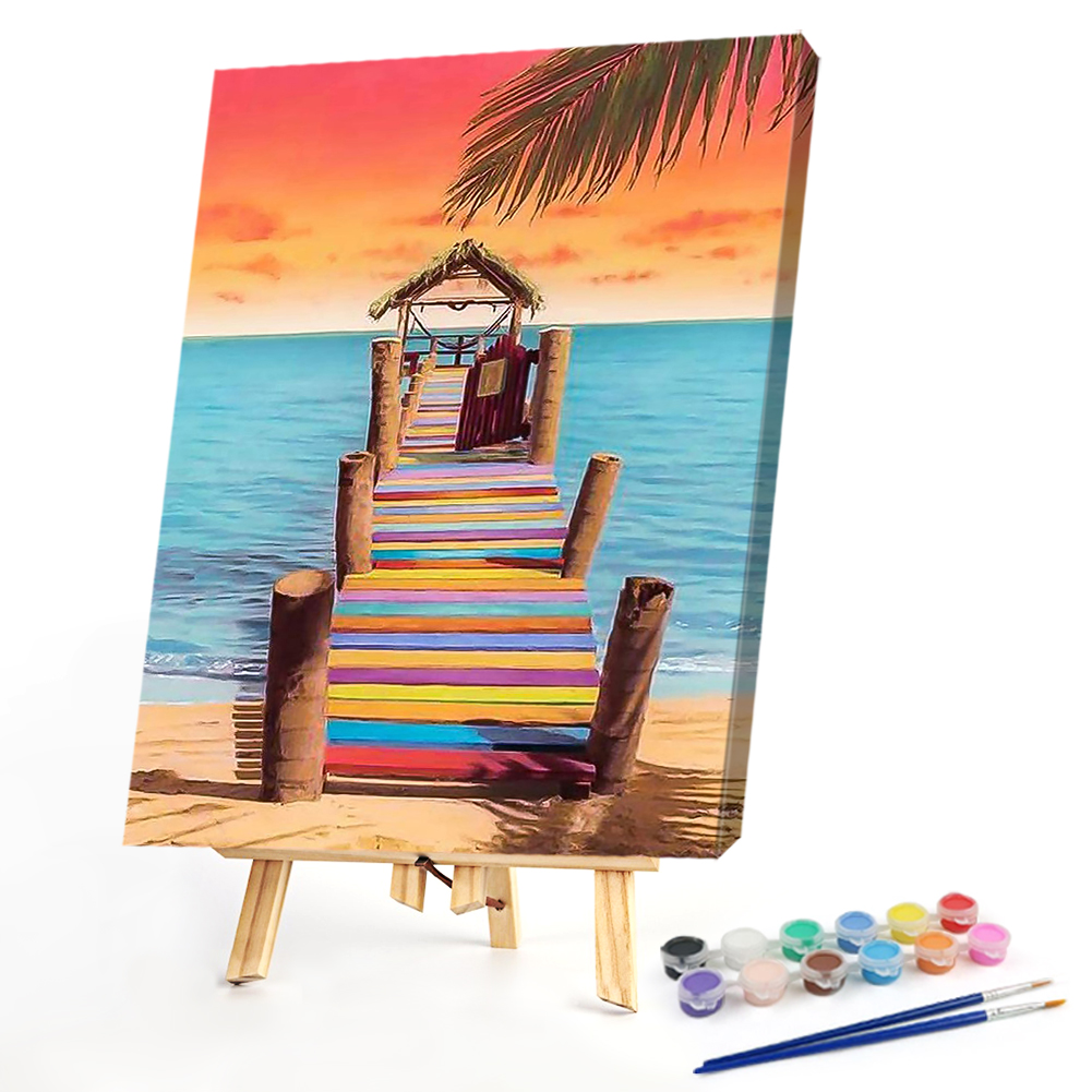 

40*50CM - Paint By Numbers - Seaside Step, 501 Original