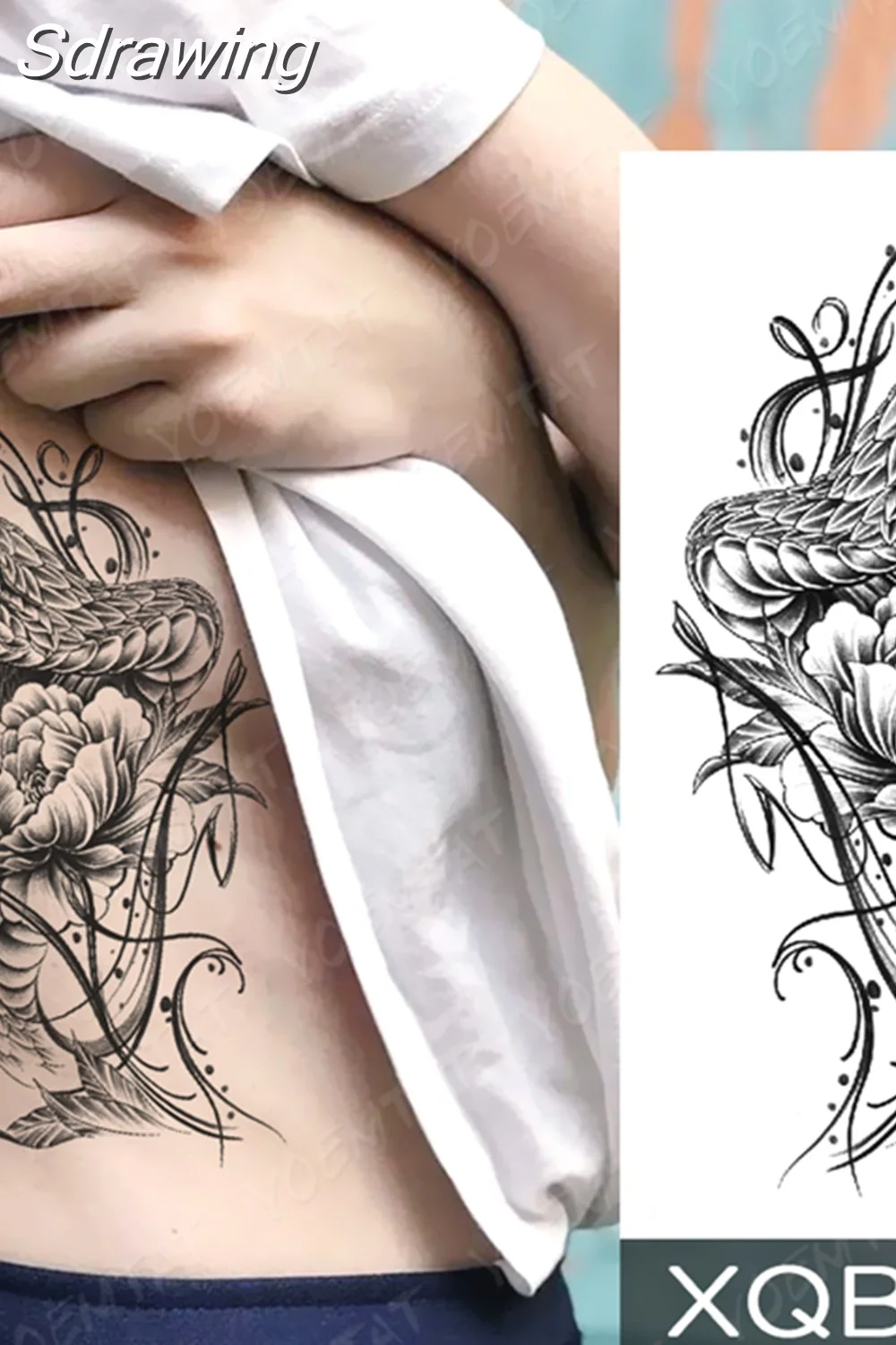 Sdrawing Temporary Tattoo Sticker Butterfly Flower Totem Flash Tatto Y2k Style Body Art Arm Leg Waist Fake Tatoo Men Women