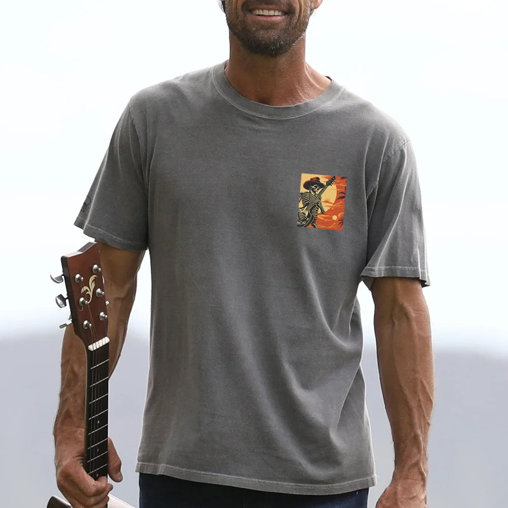 Skeleton Guitarist Graphic T-Shirt for Music Lovers