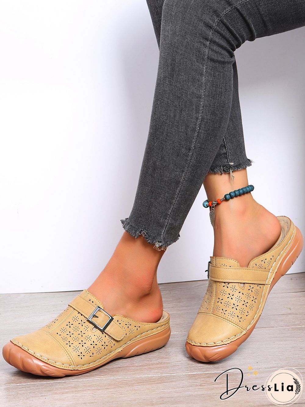 Floral Cutout Breathable Casual Comfort Mules