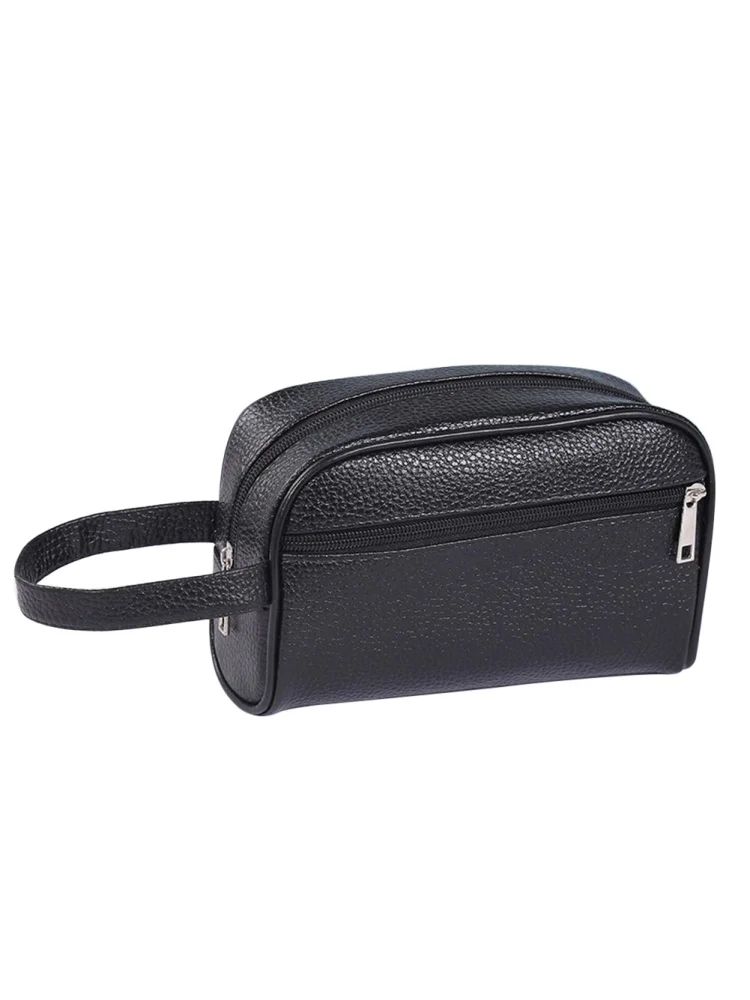 Men Women Fashion PU Leather Solid Color Phone Wristlet Bag Small Purse (S)