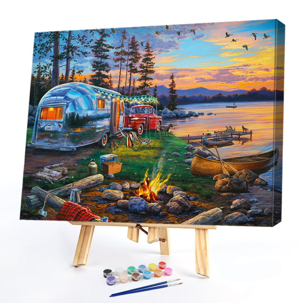 

50*40CM - Paint By Numbers - Lake Scenery, 501 Original