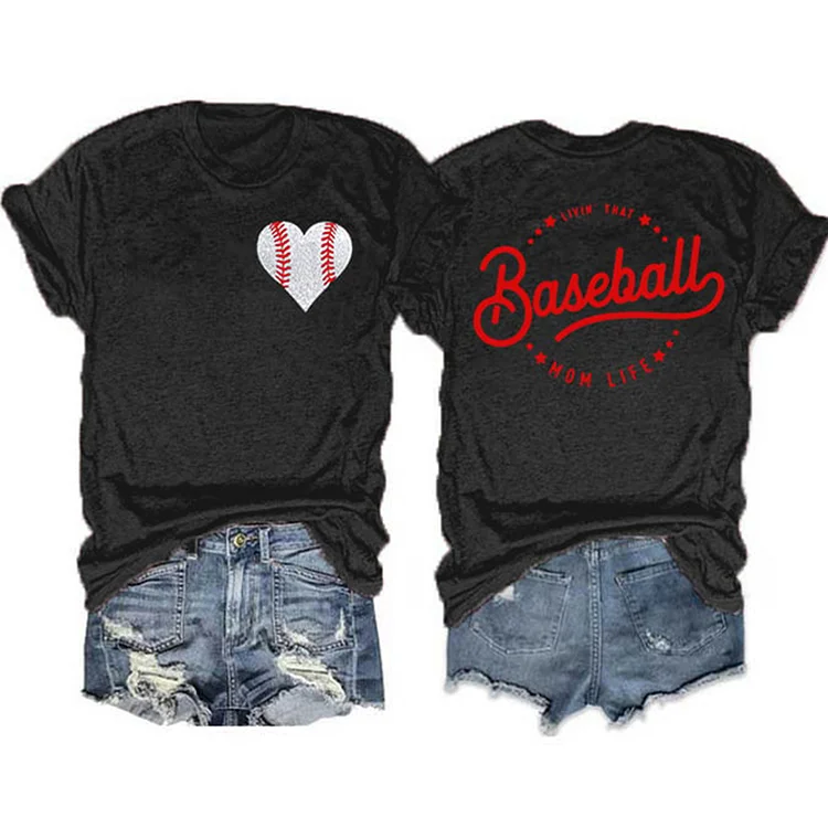 Comstylish Women's Livin' That Baseball Mom Life T-Shirt