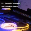 Purely Hand-Made Customized RGB Luminous Data Cable Adapted To Apple Car Fast Charging Cable 30Wmfi Charger Cable Atmosphere Light