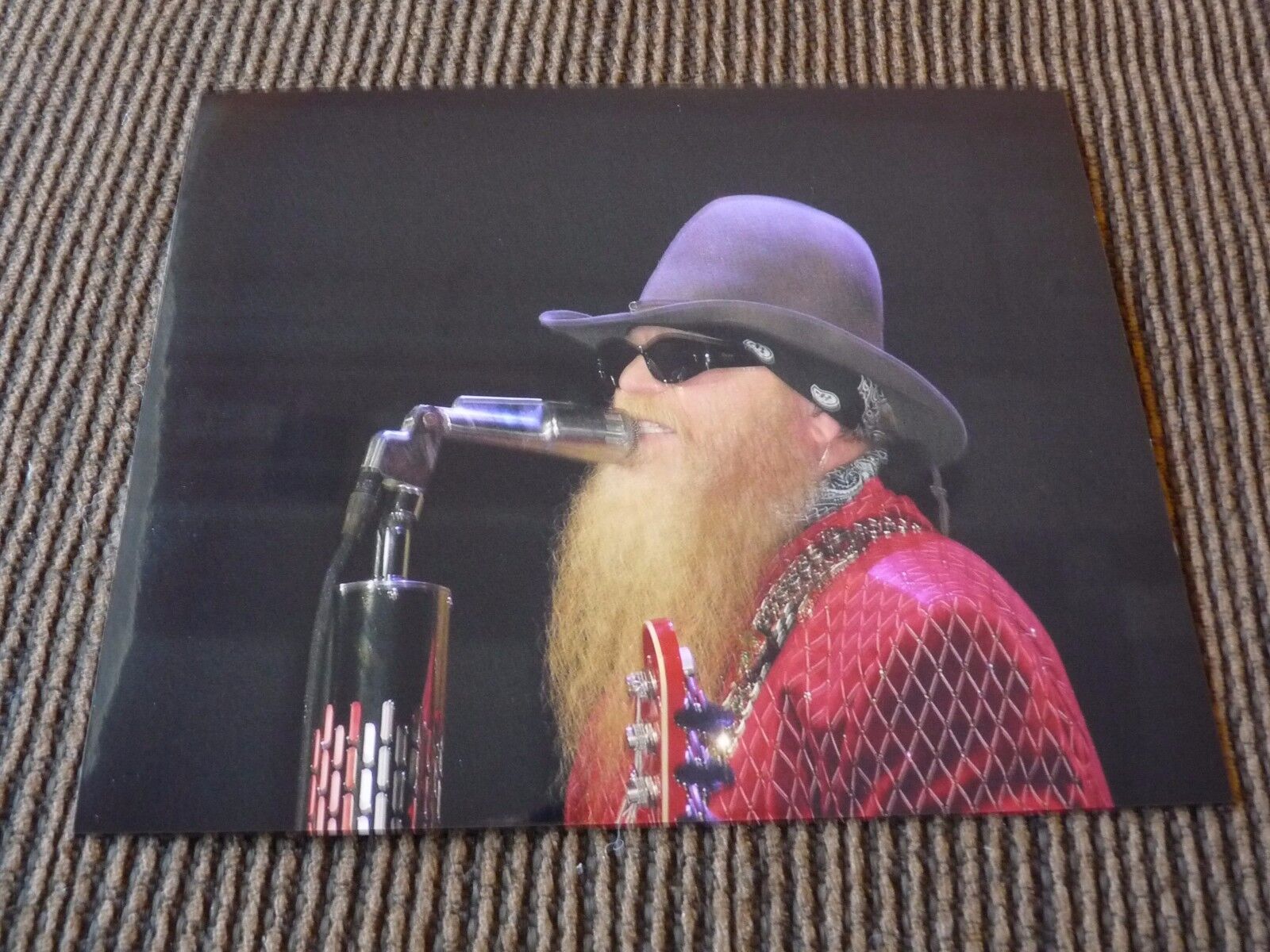 ZZ Top Live 8x10 Live Color Concert Photo Poster painting Dusty Hill #3