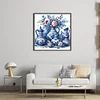 Blue And White Porcelain Flowers-11CT Stamped Cross Stitch 40*40cm/15.75*15.75in