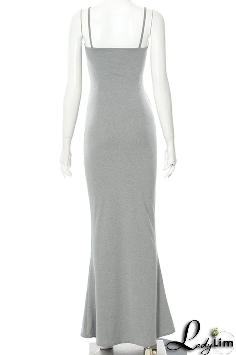 Black Sexy Solid Split Joint Spaghetti Strap Sling Dress Dresses