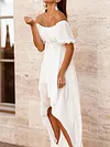 Irregular Clipping Off-The-Shoulder Maxi Dress