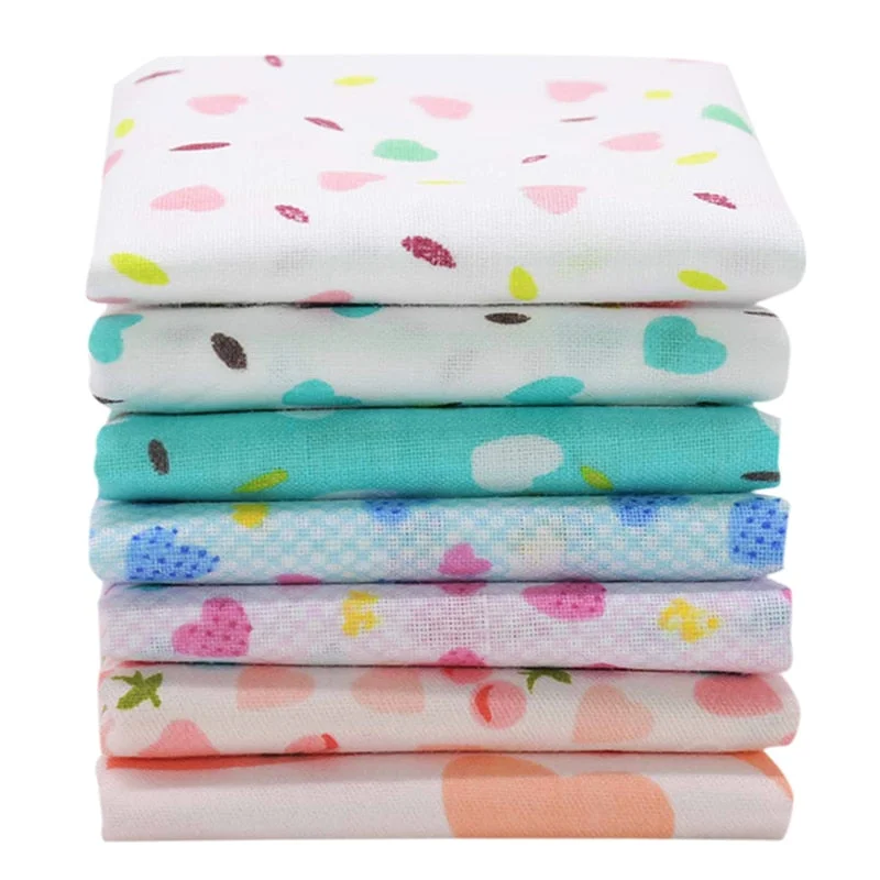 7pcs/set 25x25cm Flower Pattern Cotton Fabric Printed Cloth DIY Handmade Patchwork Material for Needlework Sewing Accessories