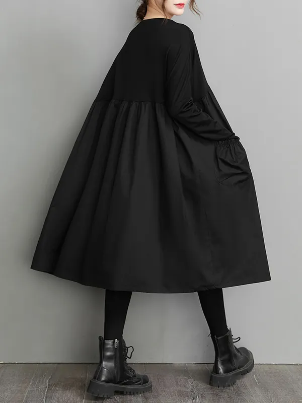LOOSE FIT STRETCH MIDI DRESS main image 0