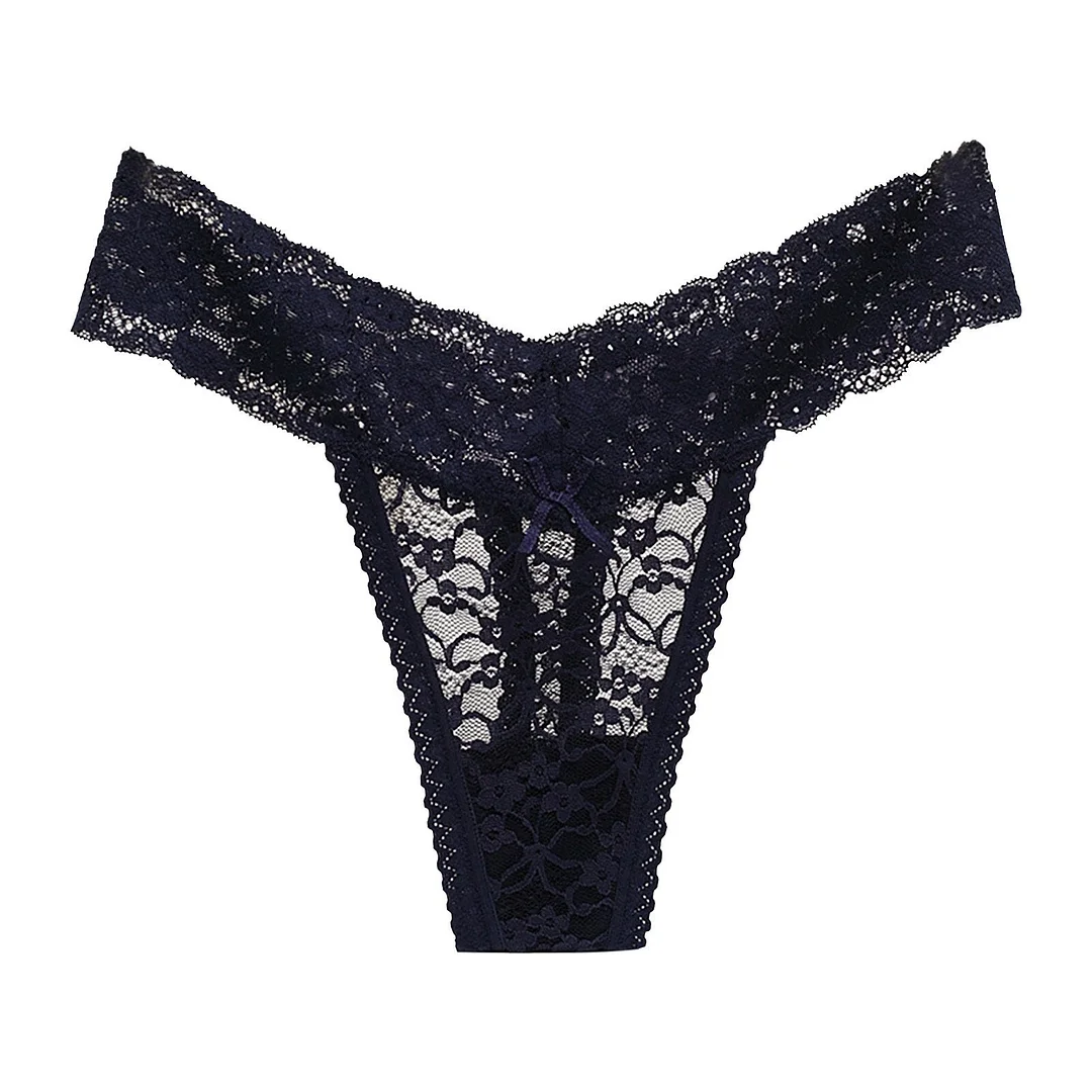 Sexy Women's Underwear Lace See-Through Temptation Lingerie Hollow Out Flower Ribbon Sexy Panties G String Breathable Underpants