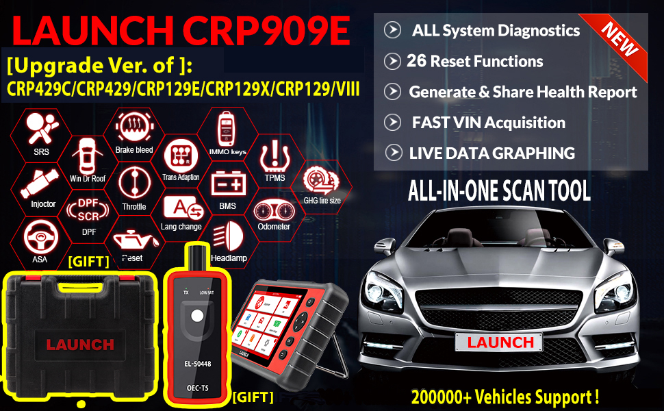 launch crp909e obd2 scanner