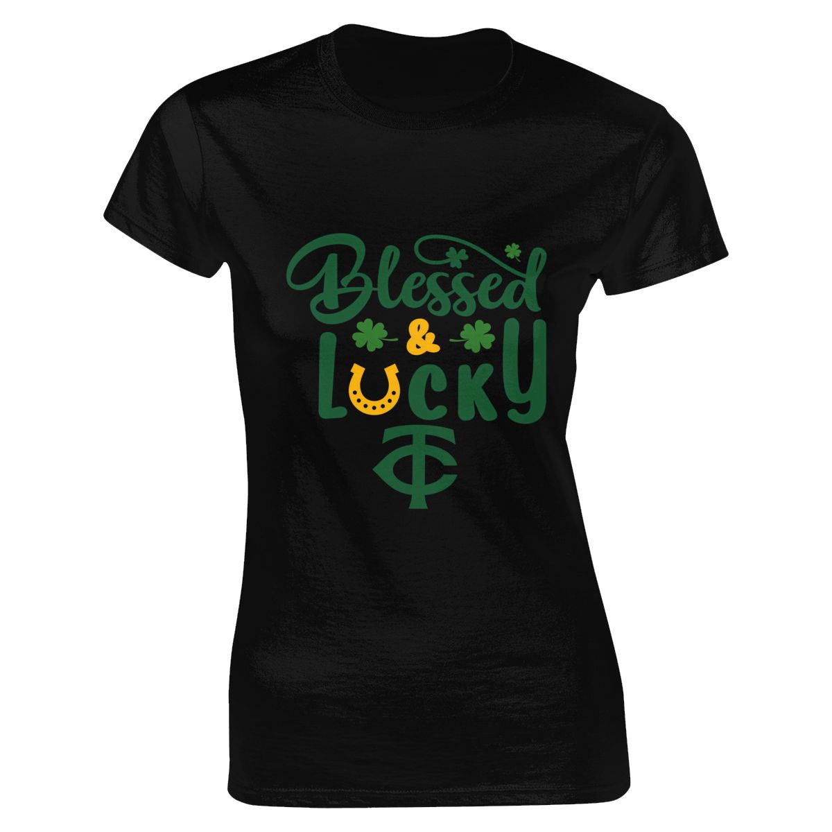 Minnesota Twins St Patrick's Day Blessed And Lucky Women's Classic-Fit T-Shirt