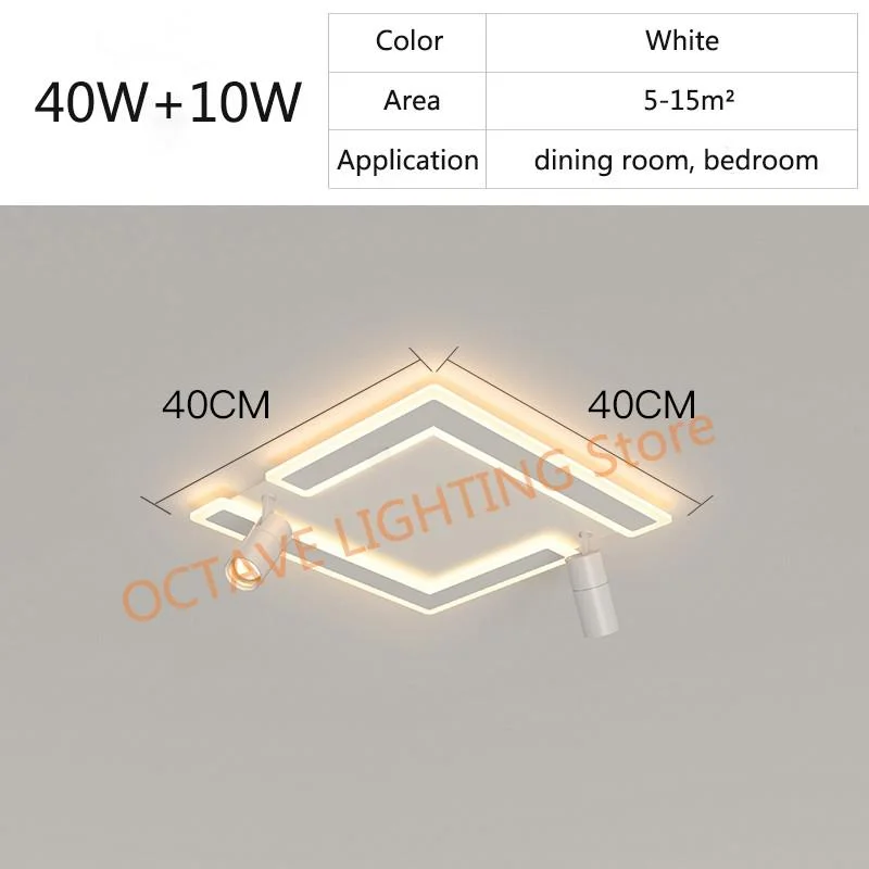 LED Creative Modern Ceiling Light Dining Living Room Square Rectangular White Ceiling Lamp Bedroom Kitchen Simple Panel Lamp