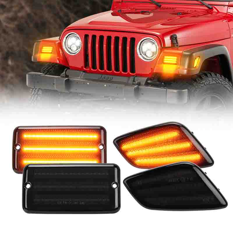 LED Turn Signal Lights & Fender Side Marker Lights for Jeep Wrangler TJ 1997-2006
