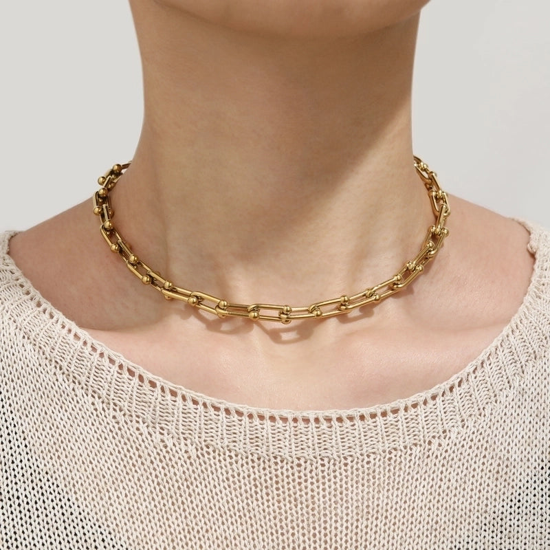 Cute Vintage Style Sweet Chain Titanium Steel Jewelry Set