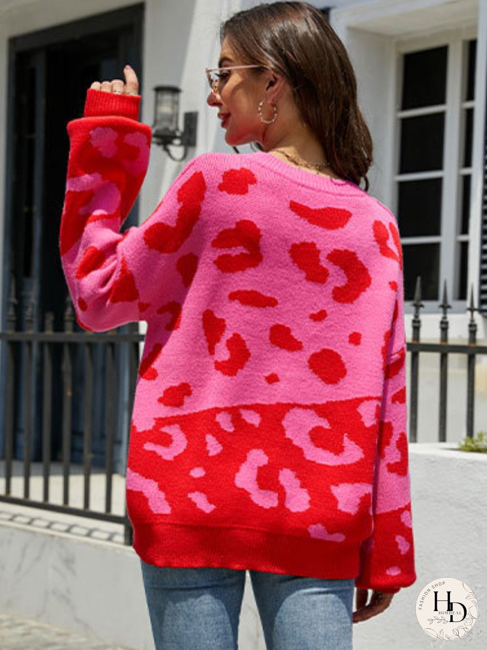 Fashion Tops Women Autumn Awinter New Round Neck Sweater Women's Spliced Pullover Sweater Streetwear Sweaters Pullovers