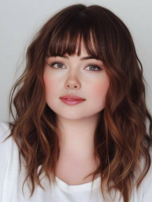 Beach Wave hair topper with Shaggy Bangs
