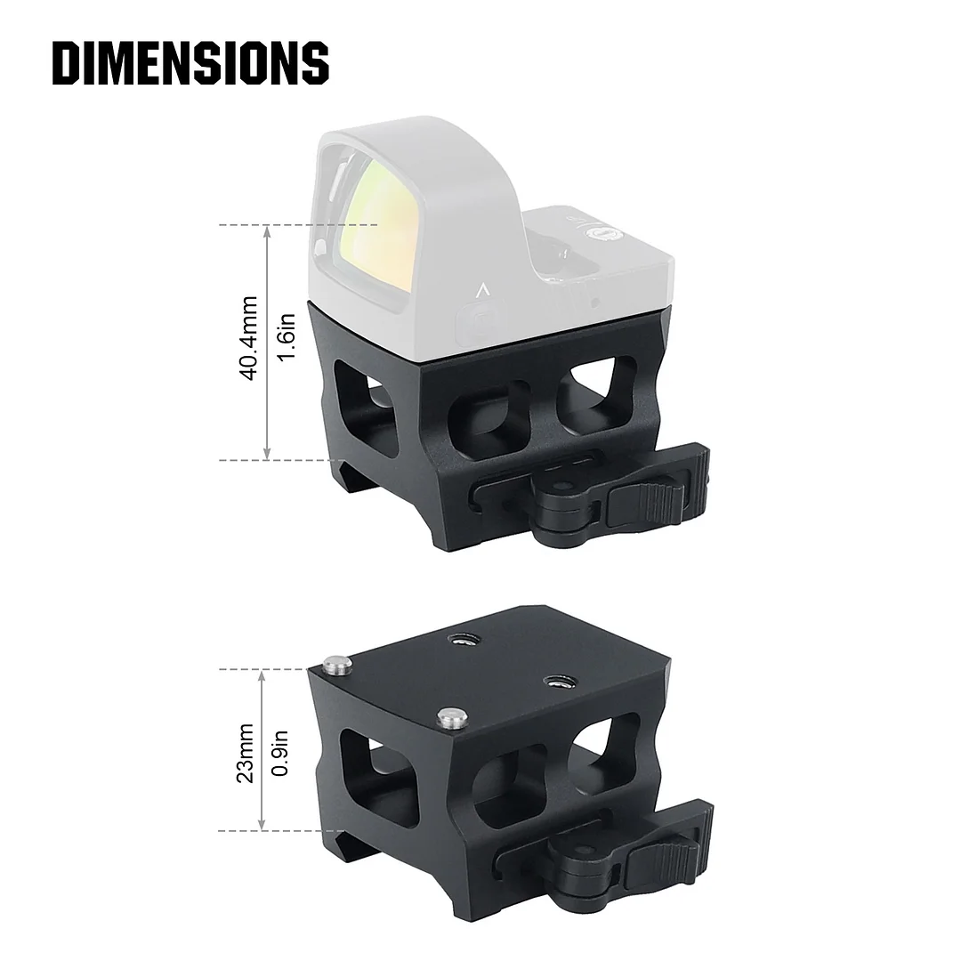 ohhunt® Red Dot Mount Picatinny Quick-Release High Riser Mount Compatible with Trijicon RMR/SRO/Holosun 407C/507C/508T
