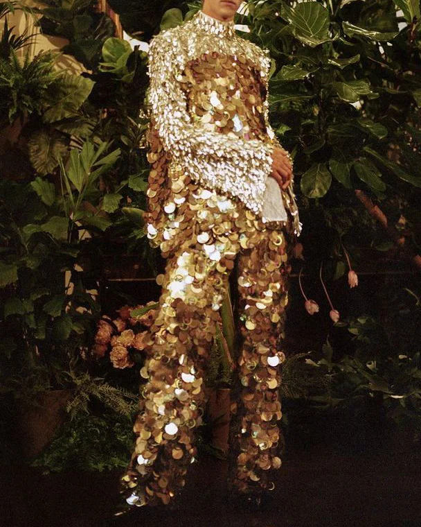 Men's Sequin Top Pants Two Piece Suit