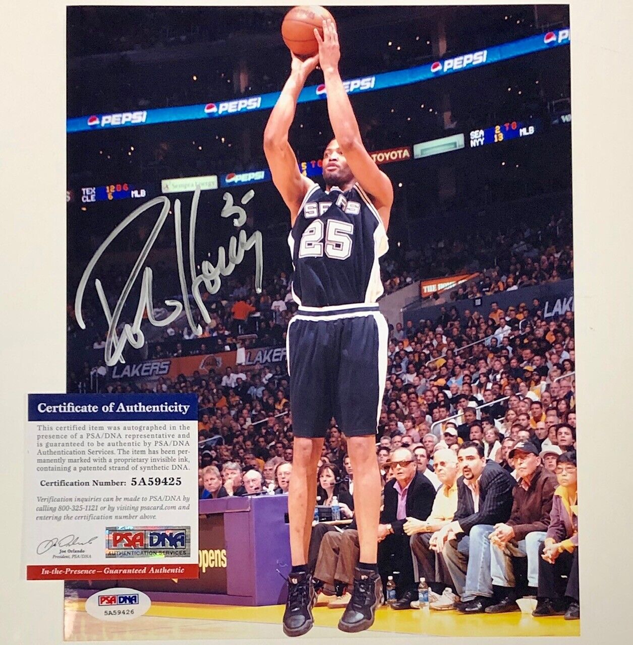 Robert Horry autograph signed San Antonio Spurs 8x10 Photo Poster painting PSA/DNA Witness COA