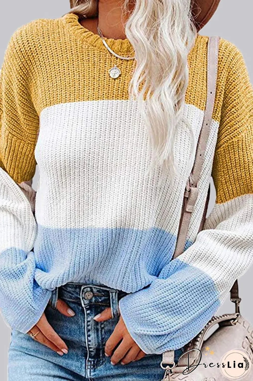 Fashion Solid Split Joint O Neck Tops(4 Colors)