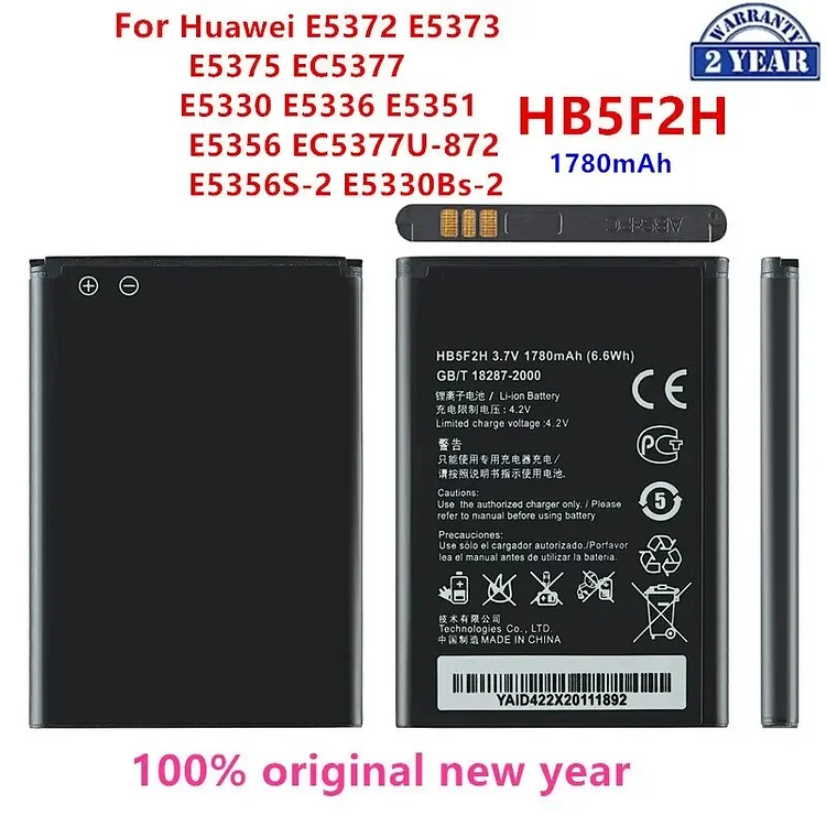 100% Orginal HB5F2H  Battery 1780mAh For Huawei E5372 E5373 E5375 EC5377 E5330 E5336 E5351 E5356 EC5377U-872 E5356S-2 E5330Bs-2