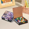 PU Flowers Diamond Painting Notecard Box with Papers for DIY Art Craft