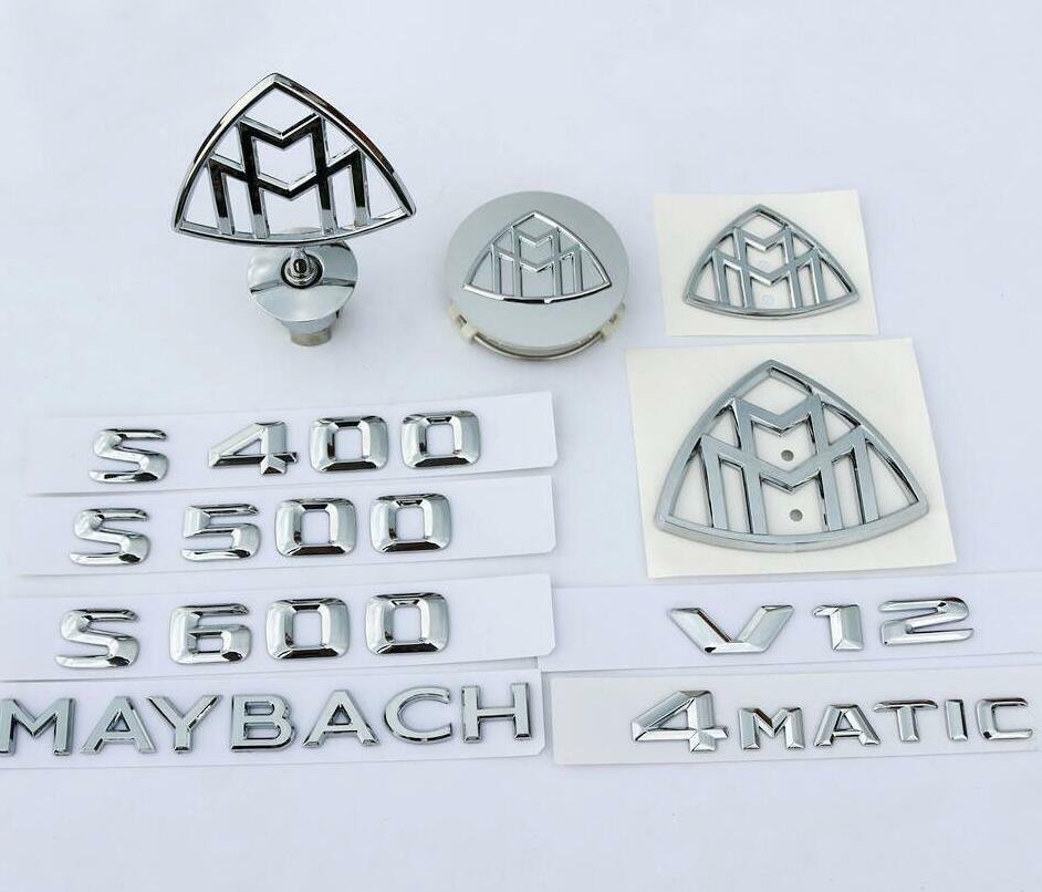OEM S-Class Front Hood Standing Fender Rear Emblems Badge Maybach Style NUE voiturehub dxncar