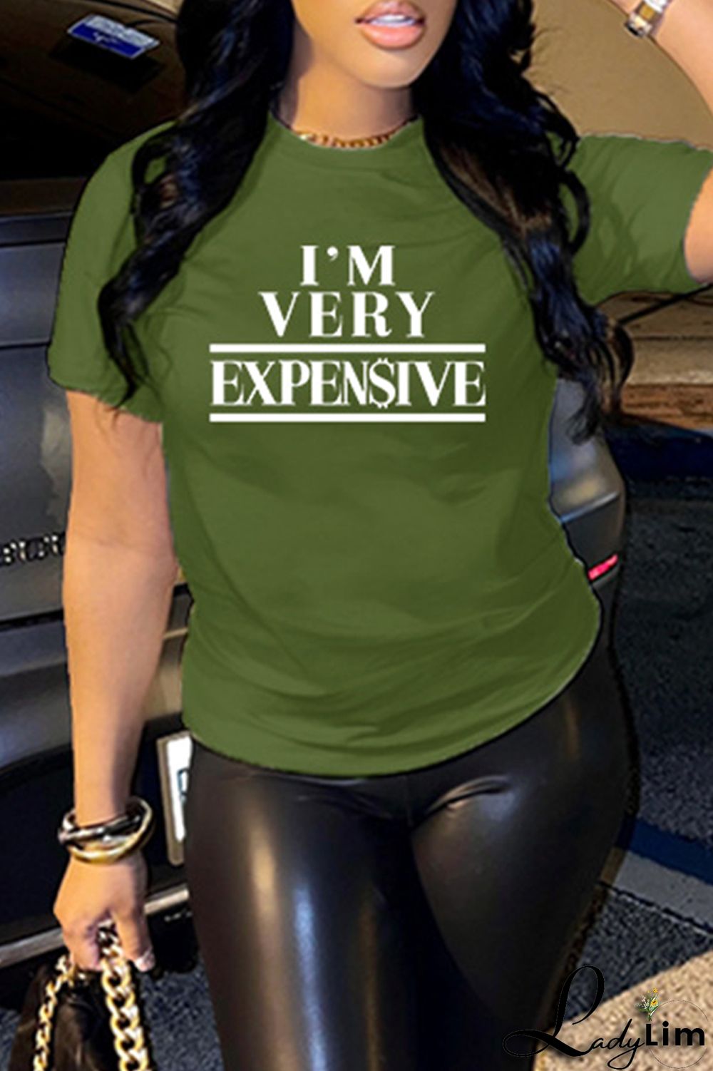 Blue Fashion Casual Letter Print Basic O Neck T-Shirts