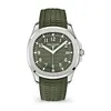 Patek Philippe Aquanaut White Gold 5168G-010 with Khaki Green Embossed dial