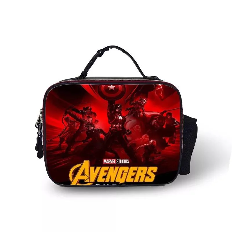 Buzzdaisy Avengers Endgame #13 PU Leather Portable Lunch Box School Tote Storage Picnic Bag