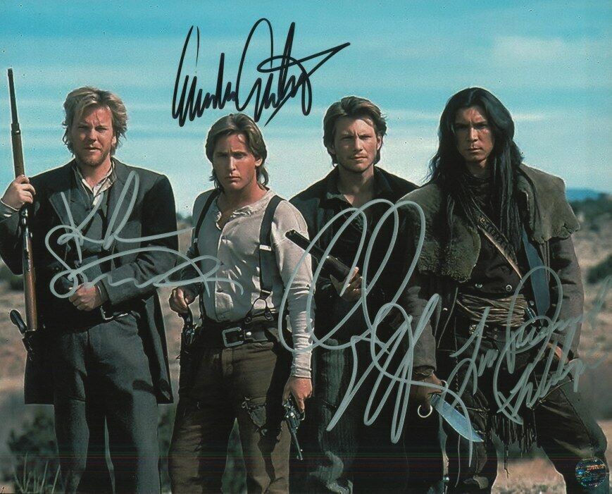 KIEFER SUTHERLAND, EMILIO ESTEVEZ, LOU DIAMOND PHILLIPS, CHRISTIAN SLATER Photo Poster painting