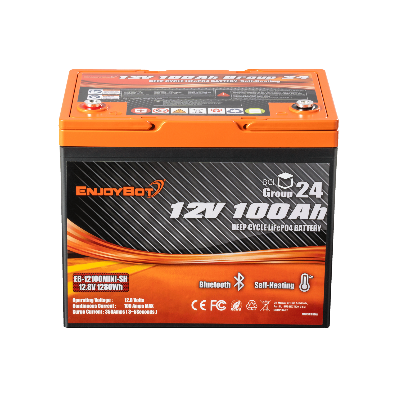 12V 100Ah Enjoybot LiFePO4 Lithium Battery | Group 24 & 31