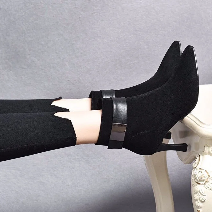 Yyvonne Fashion Boots 2023 Autumn And Winter New Pointed Small Naked Boots With Cowhide And Sheepskin Style