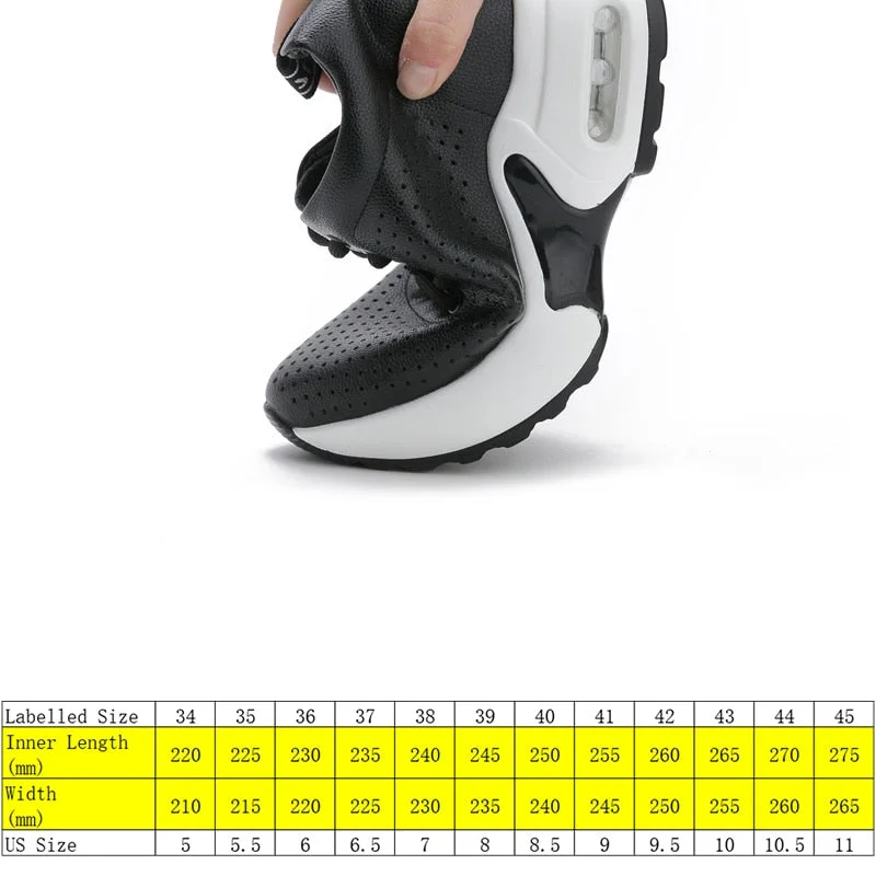 Fujin Wedge Heel Platform Dad Shoes Chunky Sneakers Air Mesh Breathable Women Sneakers Pumps Summer Shoes Soft Leather Shoes