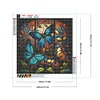 5D DIY Full Round Drill Diamond Painting Stained Glass Butterfly Kit 40x40cm