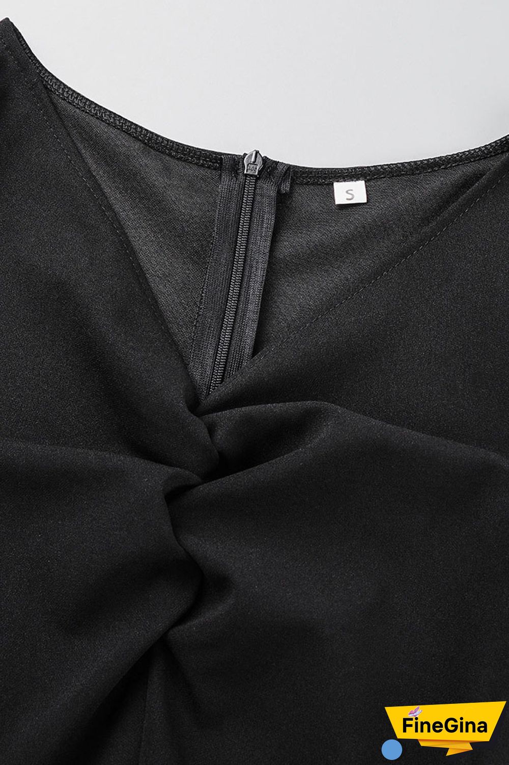 Black Casual Solid Patchwork V Neck A Line Dresses