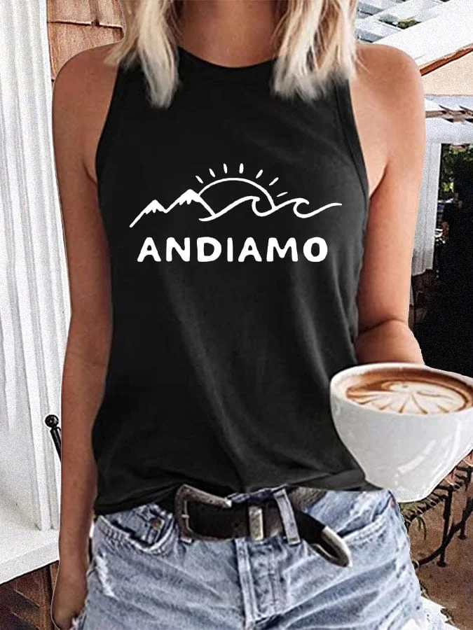 Women's "Andiamo" printed casual vest socialshop