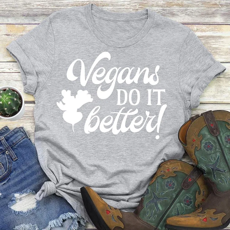 Vegans Do It Better  T-Shirt Tee-04551-Annaletters