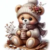 Cute Bear-11CT Stamped Cross Stitch 45*45cm/17.72*17.72in