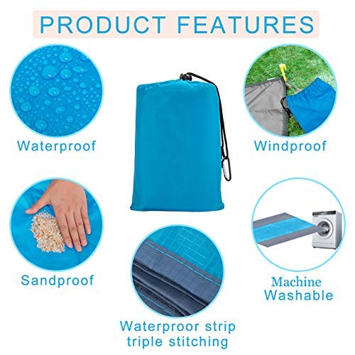 Beach Blanket Sand Proof, Extra Large Beach Mat Outdoor Picnic Blanket Waterproof Foldable Picnic Mat