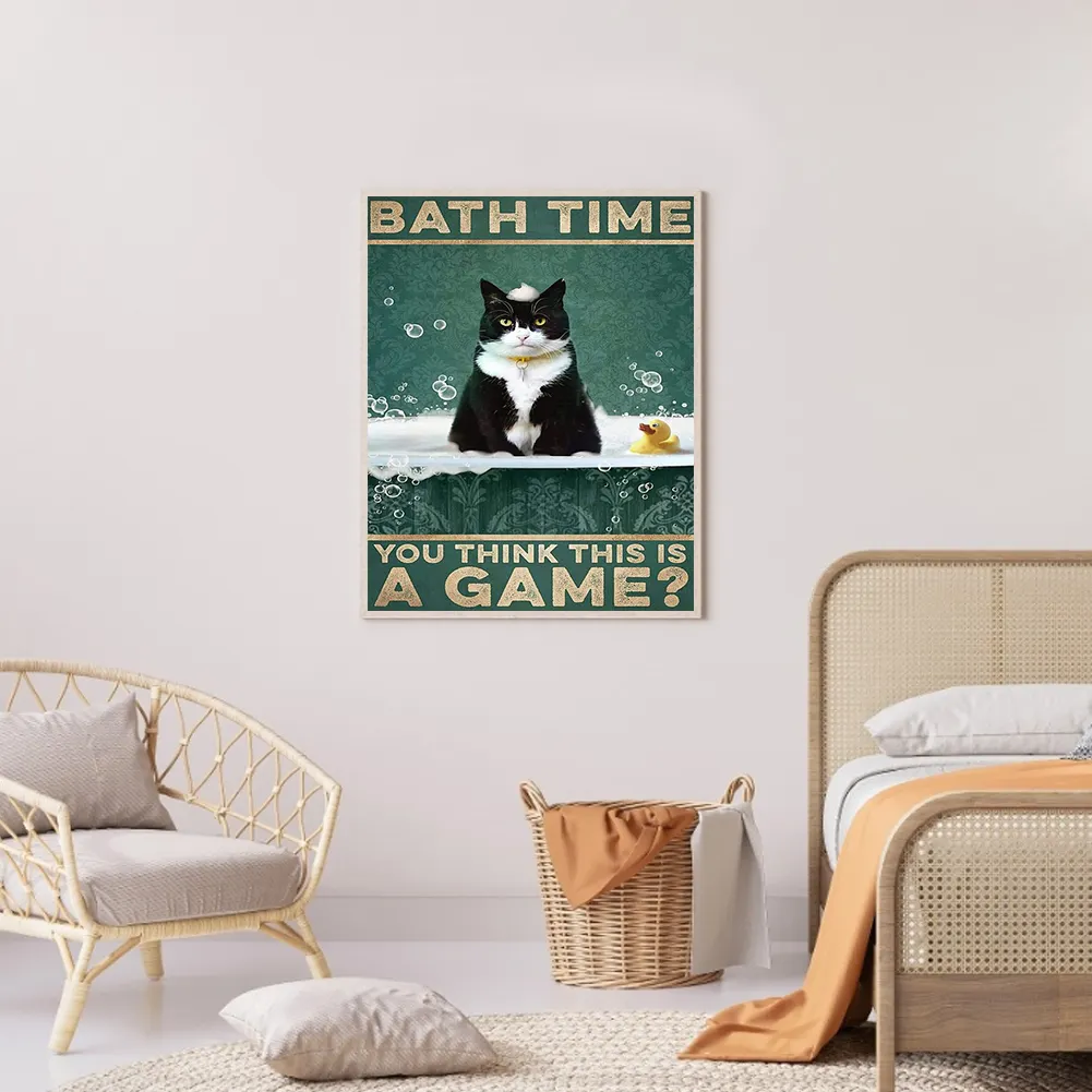 Full Round Diamond Painting 40*50cm - Cow Cat Poster