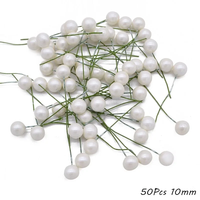 White Theme Artificial Flower Cherry Stamen Berries Bundle DIY Christmas Decoration Wedding Cake Gift Box Wreaths Xmas Decor