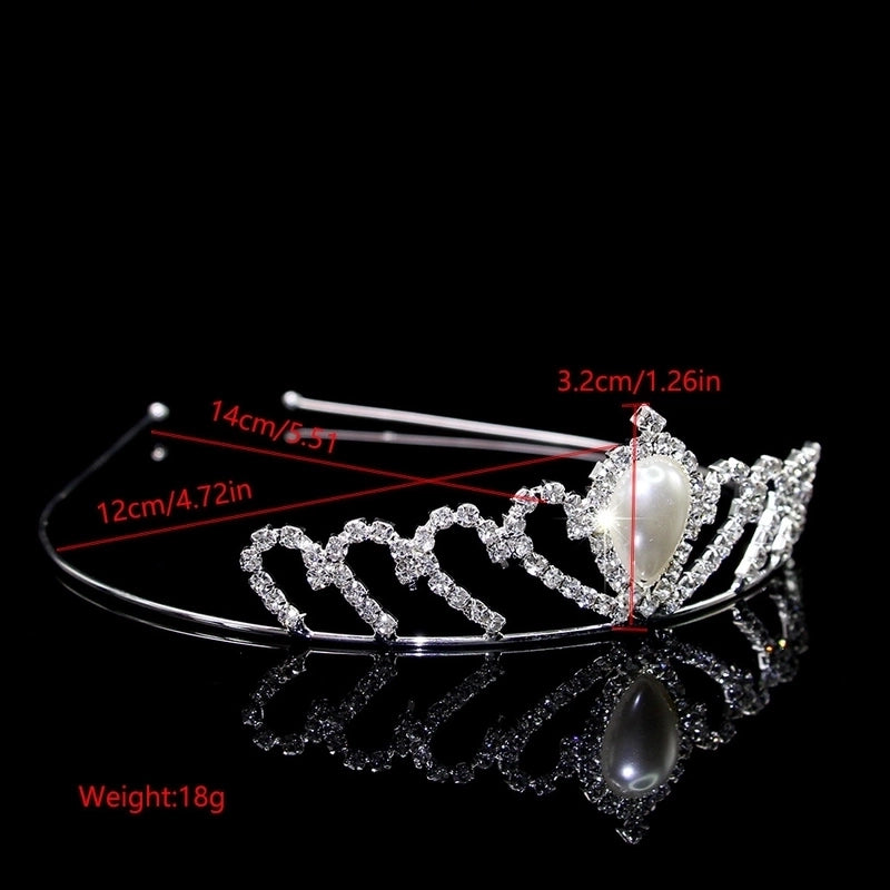 Women’s Elegant Glam Bridal Crown Metal Plating Inlay Artificial Pearls Rhinestones Crown