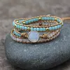 Colorful Multi Gemstone Crocheted Wristband Accessories