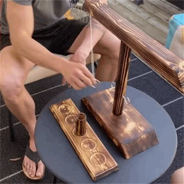 Wooden Hook And RingG Toss Battle Game